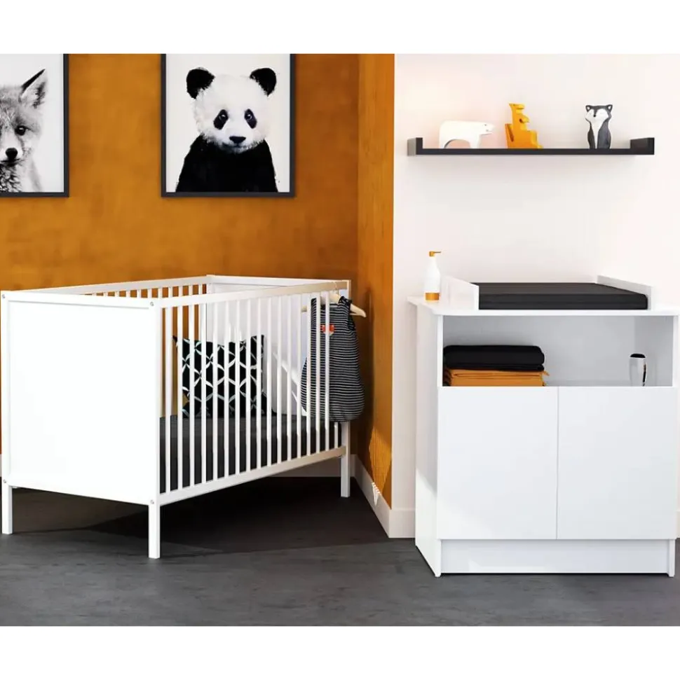 Lit bébé webaby à panneaux 60x120cm blanc
