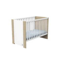 Lit bébé 60x120cm antonin version bois et blanc