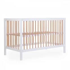 Lit bébé 60x120cm blanc et naturel cot 97
