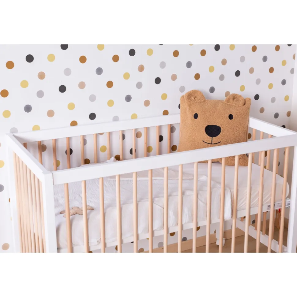 Lit bébé 60x120cm blanc et naturel cot 97