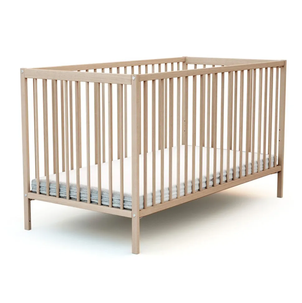 Lit bébé 70x140 cm essentiel hêtre brut