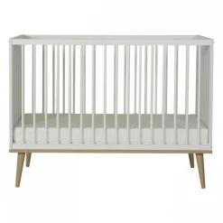 Lit bébé 60x120 cm flow white et oak