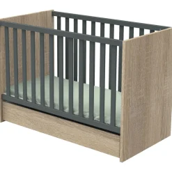 Lit bébé 60x120cm nova gris volcan