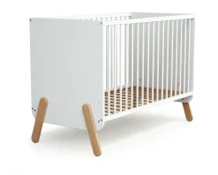 Lit bébé 60x120 cm pirate blanc et hêtre verni