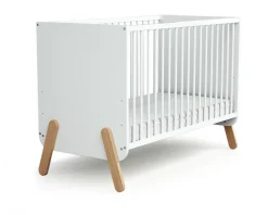 Lit bébé 60x120 cm pirate blanc et hêtre verni