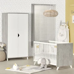 Lit bébé 60x120cm scandi gris