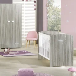Lit bébé 60x120cm smile chêne silex
