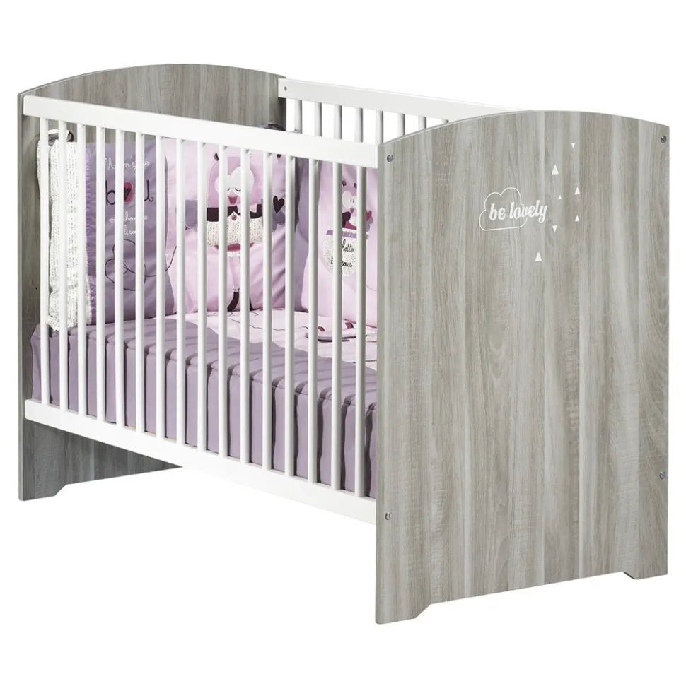 Lit bébé 60x120cm smile chêne silex
