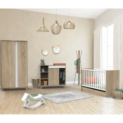 Lit bébé 60x120 cm + tiroir de lit nova blanc lin