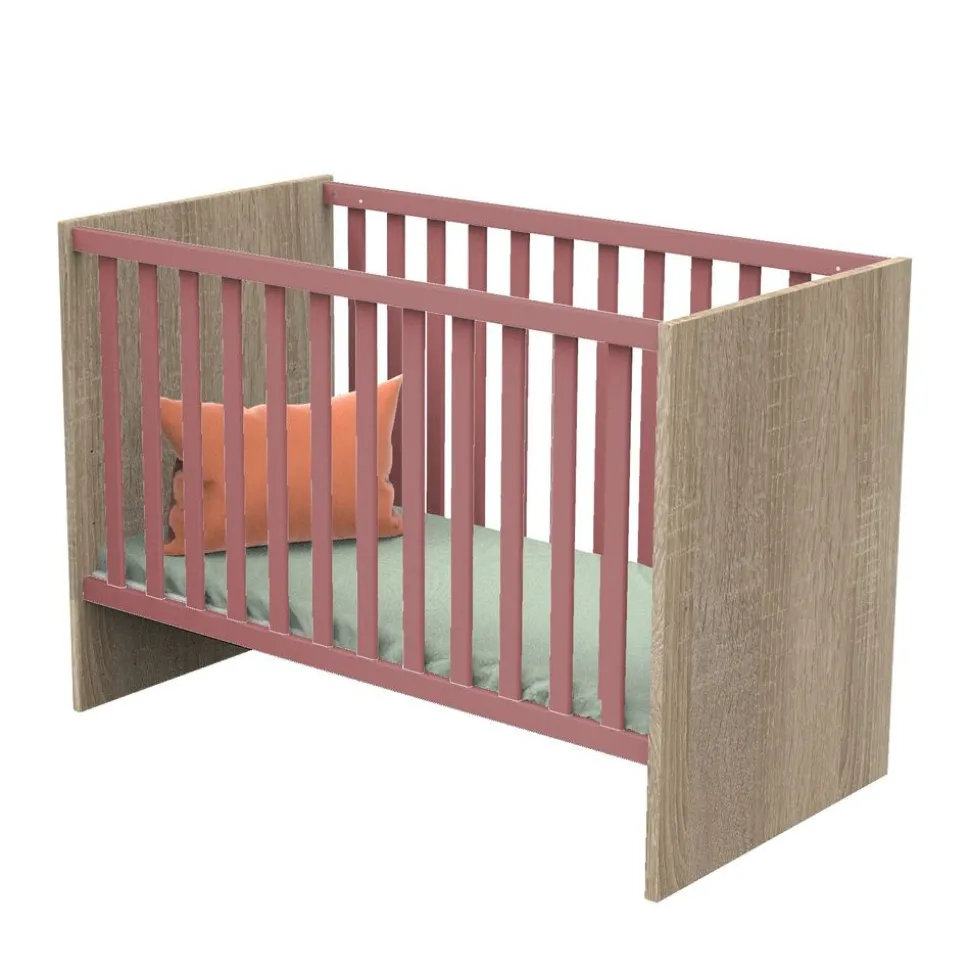 Lit bébé 60x120 cm + tiroir de lit nova rose canyon