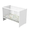 Lit bébé 60x120cm têtes panneaux blanc first