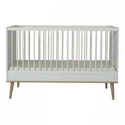 Lit bébé 70x140 cm évolutif en lit enfant flow white et oak