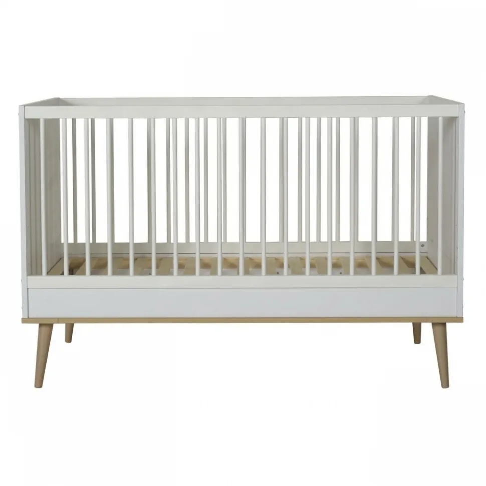 Lit bébé 70x140 cm évolutif en lit enfant flow white et oak