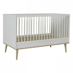 Lit bébé 70x140 cm évolutif en lit enfant flow white et oak