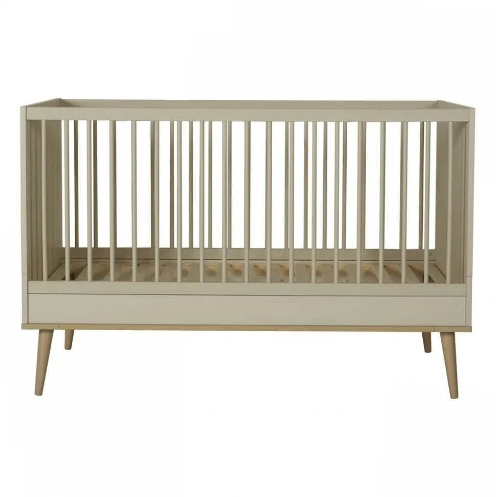 Lit bébé 70x140 cm évolutif en lit enfant flow argile et oak