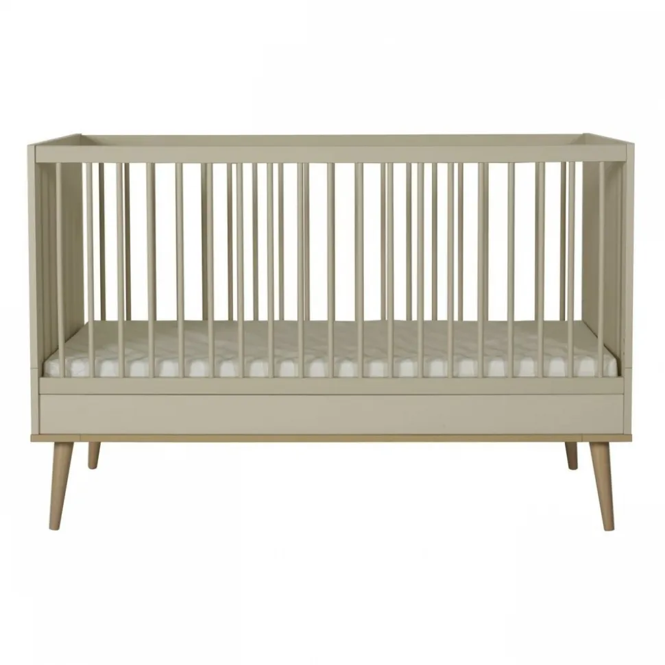 Lit bébé 70x140 cm évolutif en lit enfant flow argile et oak