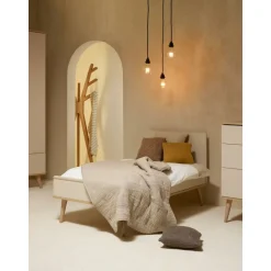Lit bébé 70x140 cm évolutif en lit enfant flow argile et oak