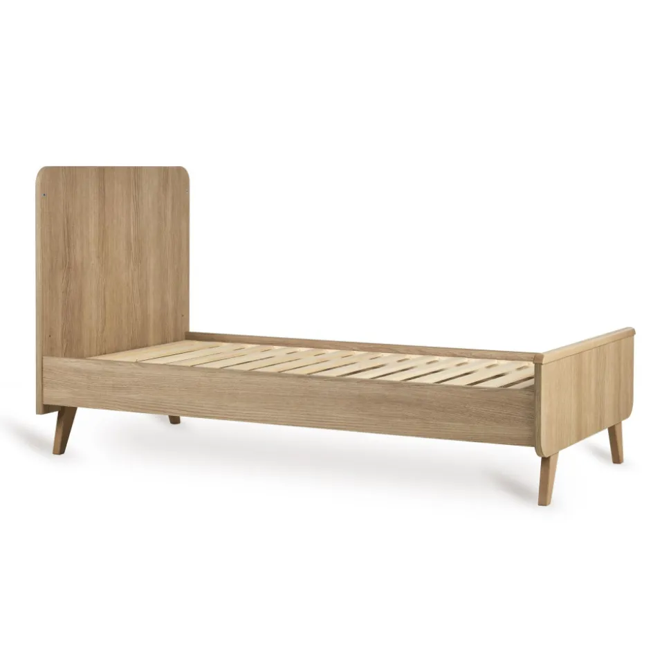 Lit bébé 70x140 cm évolutif en lit enfant loft honey ash