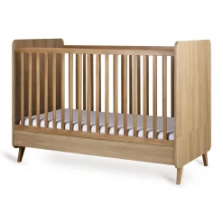 Lit bébé 70x140 cm évolutif en lit enfant loft honey ash
