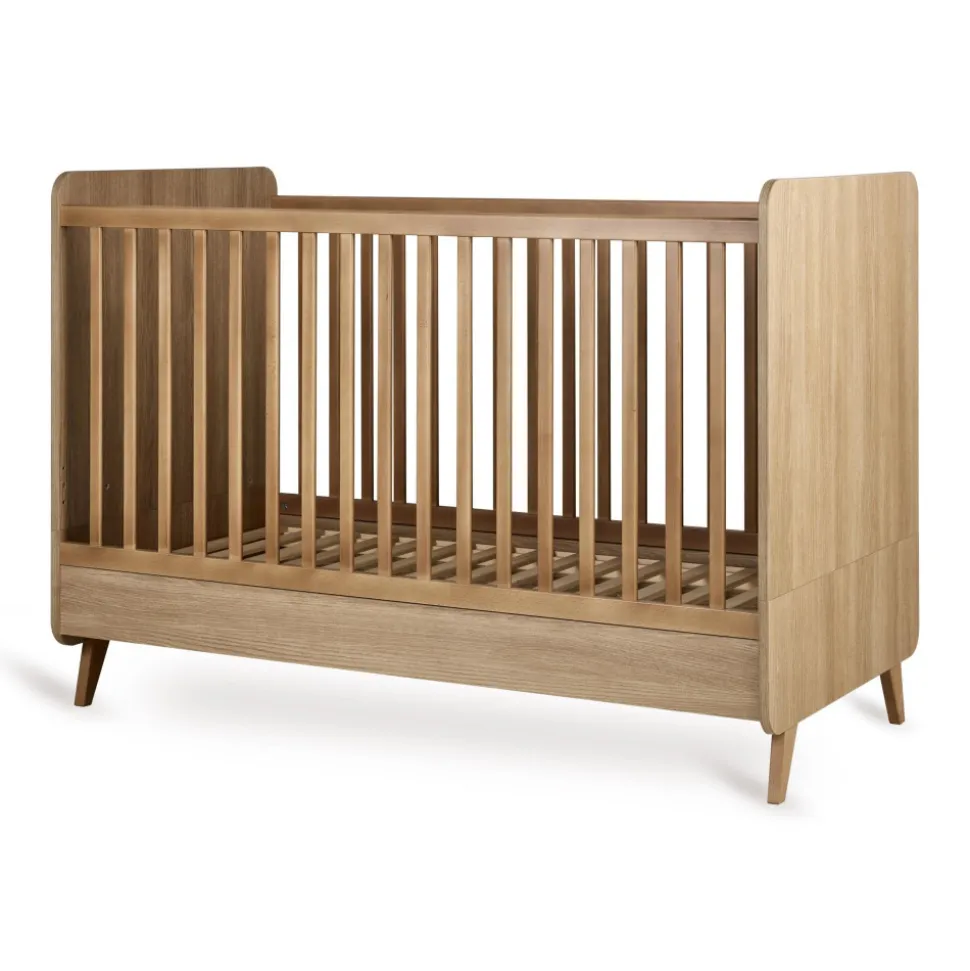Lit bébé 70x140 cm évolutif en lit enfant loft honey ash