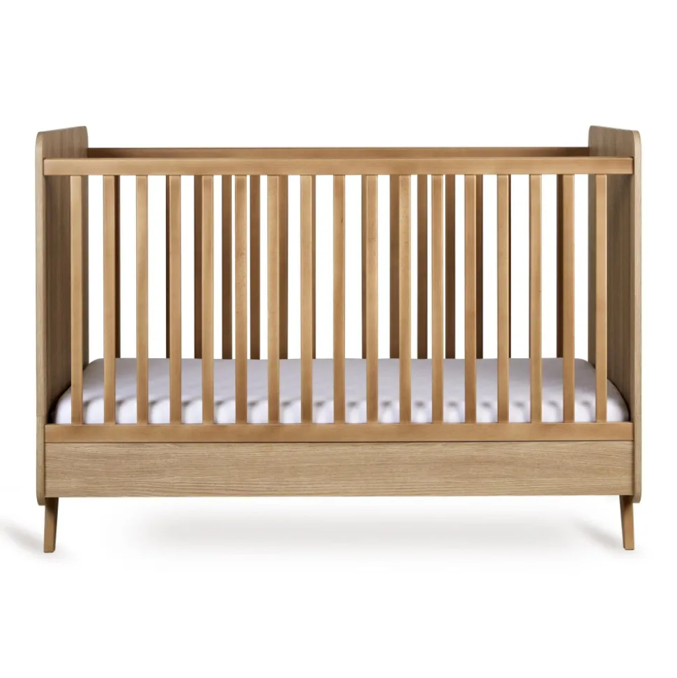 Lit bébé 70x140 cm évolutif en lit enfant loft honey ash
