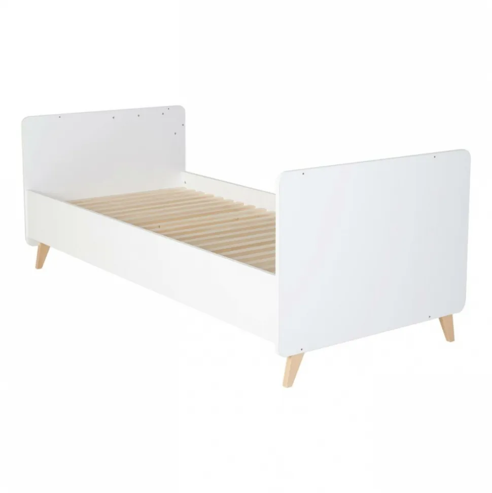 Lit bébé 60x120 cm évolutif en lit junior loft white