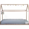 Lit cabane junior en bois naturel 90 x 200 cm