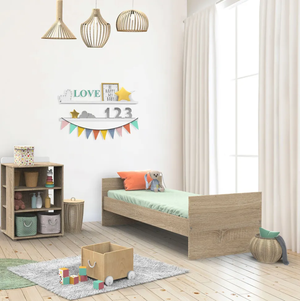 Lit chambre transformable 60x120en lit junior 90x190nova blanc lin