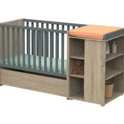 Lit chambre transformable 60x120en lit junior 90x190nova gris volcan