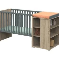 Lit chambre transformable 60x120en lit junior 90x190nova gris volcan