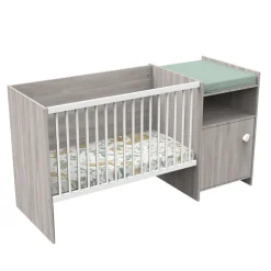 Lit chambre évolutif commode 1 porte up chêne silex