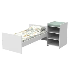 Lit chambre évolutif commode étagère first blanc chant blanc