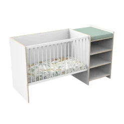Lit chambre évolutif commode étagère first blanc chant bois