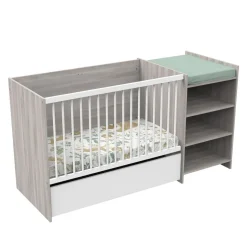 Lit chambre évolutif commode étagère up chêne silex
