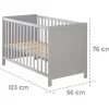 Lit cododo 60 x 120 cm sommier inclus gris