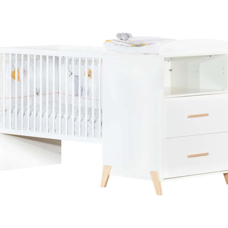 Lit combiné évolutif 60x120 en 90x190cm joy naturel