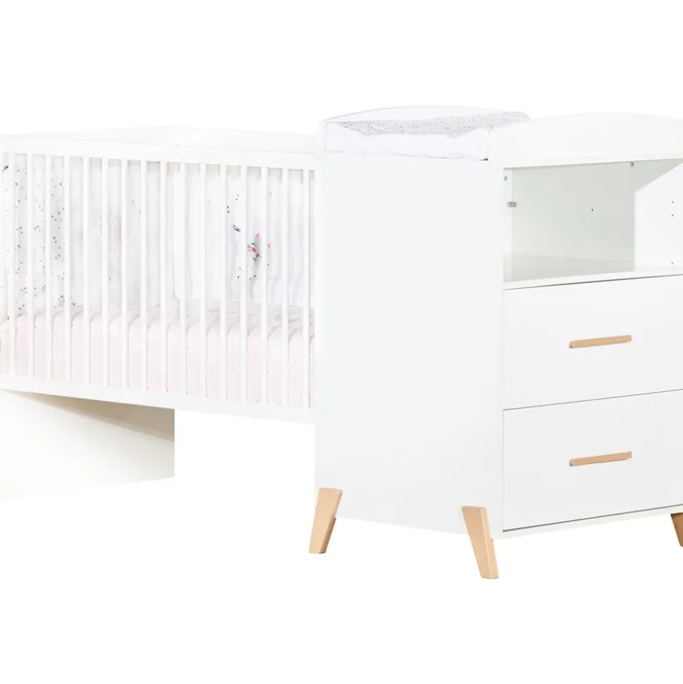Lit combiné évolutif 60x120 en 90x190cm joy naturel