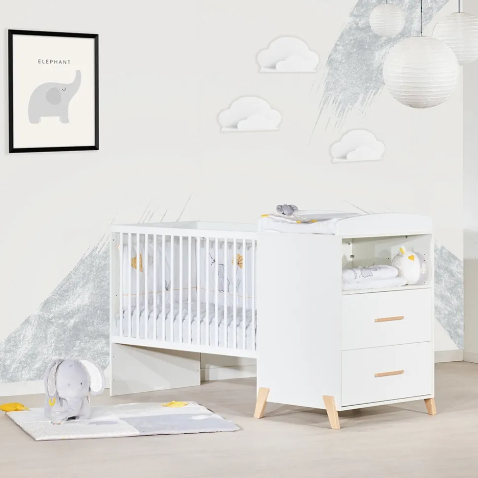 Lit combiné évolutif 60x120 en 90x190cm joy naturel