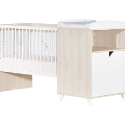 Lit combiné évolutif 60x120 en 90x190cm scandi naturel