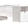 Lit combiné évolutif 60x120 en 90x190cm scandi gris