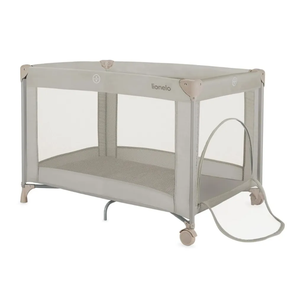 Lit parapluie bébé amelie compact avec matelas beige sand