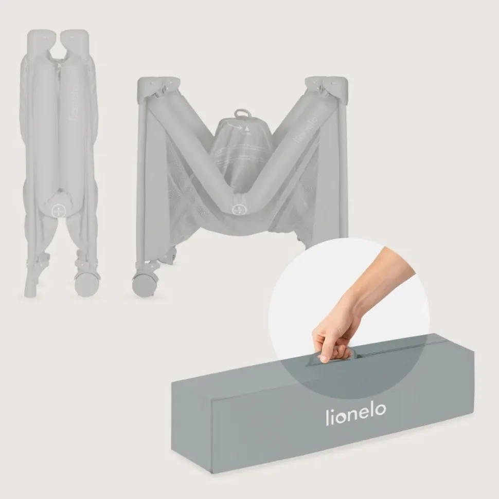 Lit parapluie bébé amelie compact avec matelas grey concrete