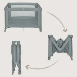 Lit parapluie bébé amelie compact avec matelas grey concrete