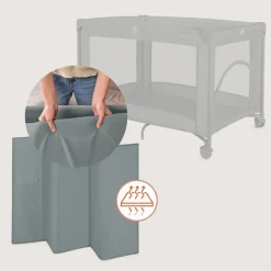 Lit parapluie bébé amelie compact avec matelas grey concrete