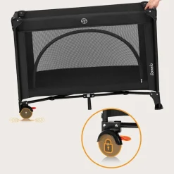 Lit parapluie bébé laura compact 2 en 1 black carbon