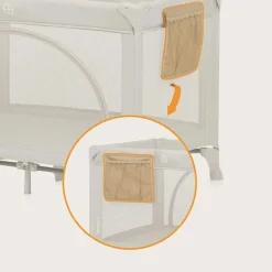 Lit parapluie bébé laura compact 2 en 1 beige sand