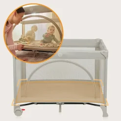 Lit parapluie bébé laura compact 2 en 1 beige sand
