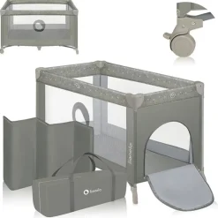 Lit parapluie bébé stefi 2 en 1 pliable beige sand