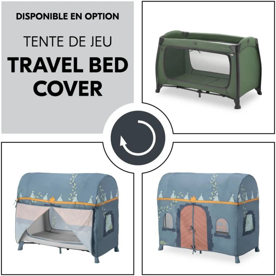 Lit parapluie 3 en 1 play n relax center dark-green