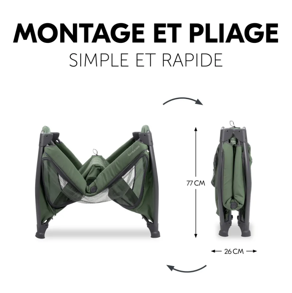 Lit parapluie 3 en 1 play n relax center dark-green